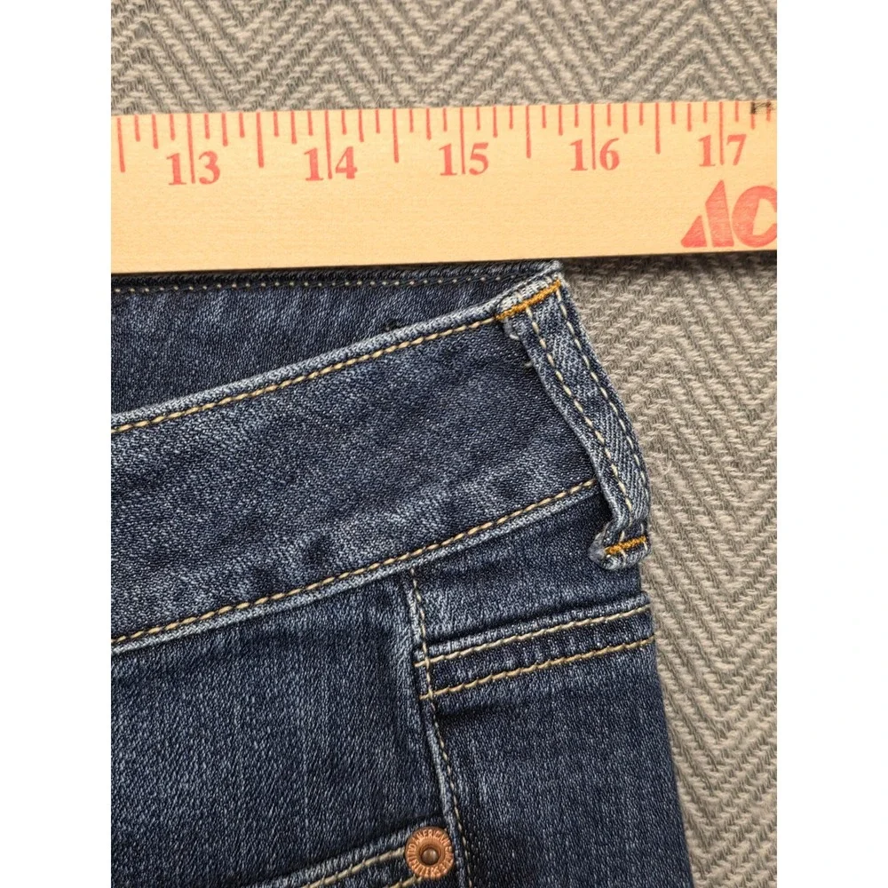 American Eagle Outfitters Womens Dark Wash Raw Hem Stretch Denim Shorts‎ Size 6